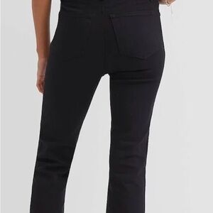 Loft high rise kick crop frayed hem Women’s Black Slim Straight Jeans